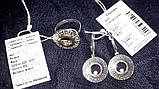 Набір срібло-золото: подовжені сережки, кільце, "Астрологія", відомі зодіаку, фото 3