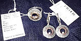 Набір срібло-золото: подовжені сережки, кільце, "Астрологія", відомі зодіаку, фото 4
