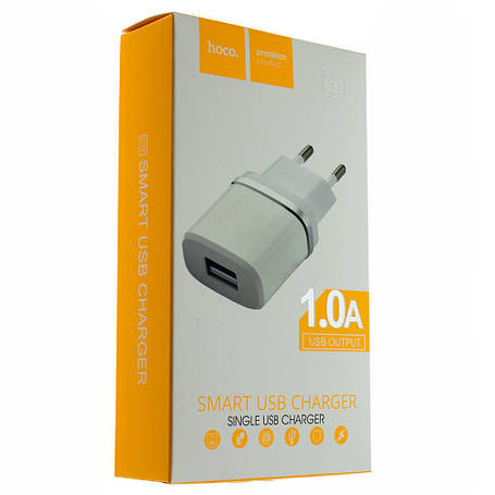 Мережевий зарядний пристрій Hoco C11 1.0 A 1USB, фото 2