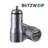 BlitzWolf® BW-SD2 30W QC3. 0 автомобільне зарядне з 2-USB 12-24V швидке заряджання, фото 2