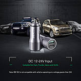BlitzWolf® BW-SD2 30W QC3.0 автомобільне зарядне з двома портами USB 12V-24V швидке заряджання, фото 5