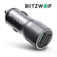 BlitzWolf® BW-SD2 30W QC3.0 автомобільне зарядне в прикурювач USB 12V-24V швидке заряджання