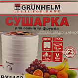 Сушка для овочів та фруктів, грибів, ягід, трав, м'яса Grunhelm 20 л, фото 4