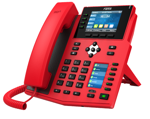 IP-телефон червоного кольору Fanvil X5U-R