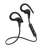 Бездротові вакуумні навушники bluetooth з мікрофоном для бігу і для спорту Чорні