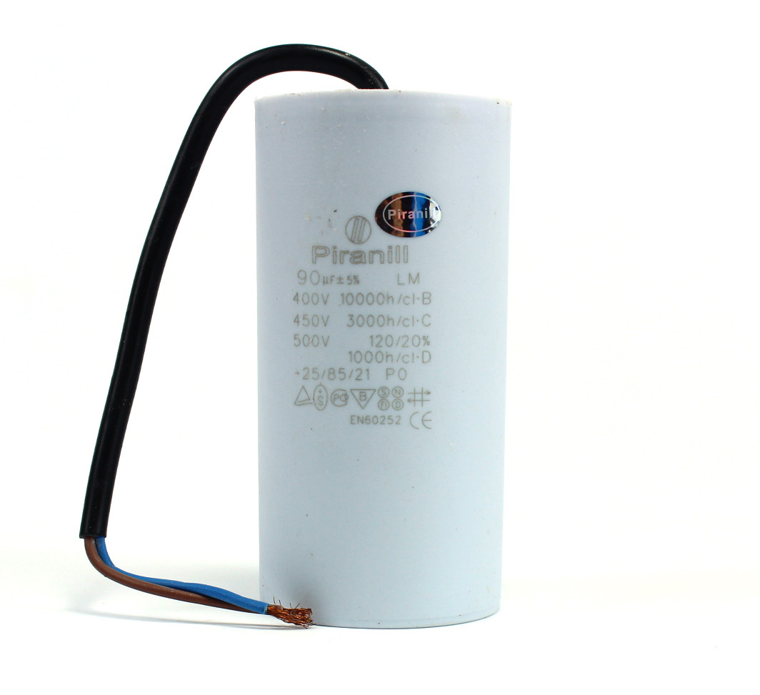 Конденсатор CBB60 90 мкФ 450 V, с проводами