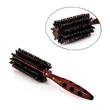 Щітка-брашинг непродувна дерев'яна з натуральною щетиною Salon Professional 2278CP