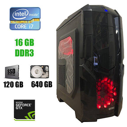 Qube QB10X NEW / Intel Core i7-2600 (4 (8) ядра по 3.40 - 3.80 GHz) / 16 GB DDR3 / New 120 GB SSD+640 GB HDD / nVidia GeForce GTX 950 Ti 2 GB DDR5 /, фото 1