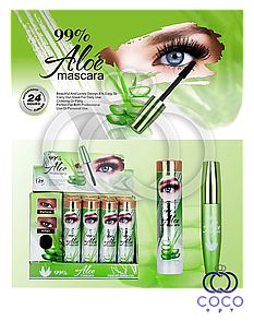 Корейська туш для вій з екстрактом алое Aloe Mascara 99%