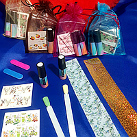 Подарочный набор Гель Лаков (8 предметов)LilyCute "Весна", 2 шт, 5мл + фольга для ногтей + стикеры + пилочки