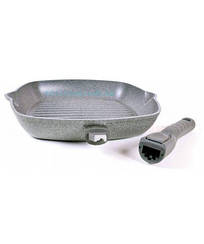 Сковорода-гриль з антипригарним покриттям БІОЛ без кришки Граніт-Грей 26х26 см 26144П