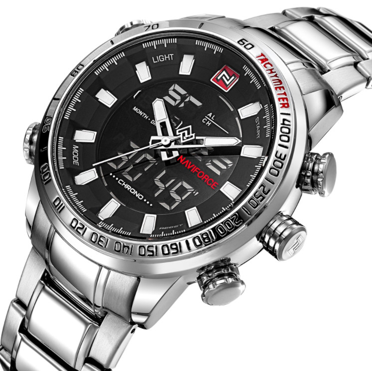 Чоловічі наручні годинники Naviforce Savonna Silver 9093
