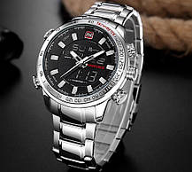 Чоловічі наручні годинники Naviforce Savonna Silver 9093, фото 6