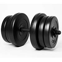 Гантель розбірна 21 кг бітумна для дому (складальна домашня)