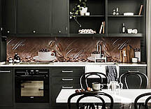 Вініловий кухонний фартух Зерна кави Coffee (наклейка для кухні ПВХ плівка скіналі) Напої Коричневий