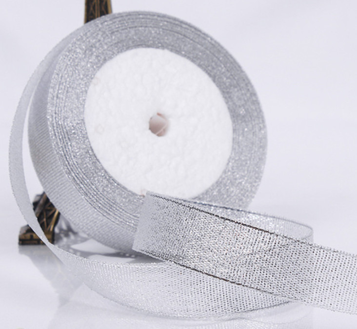 Стрічка парчовая 2 см, срібляста