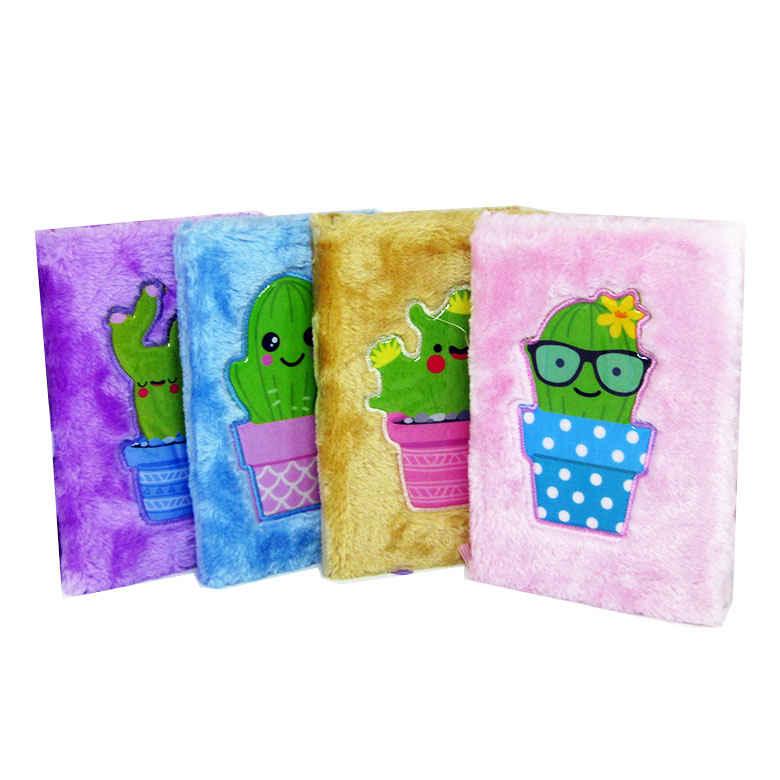 Блокнот для записів 13,5*19,5 см 64л. Walid Хутро Кактус, колір в асортименті №4047, фото 1