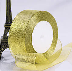 Стрічка парчовая 4 см, золотиста