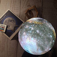 Улучшенный настольный светильник Луна Moon КОСМОС 15 см с ПУЛЬТОМ 16 цветов / детский ночник (Живые фото)
