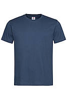 Мужская футболка однотонная темно-синяя 2000-32