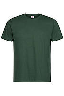 Мужская футболка однотонная темно-зеленая 2000-38