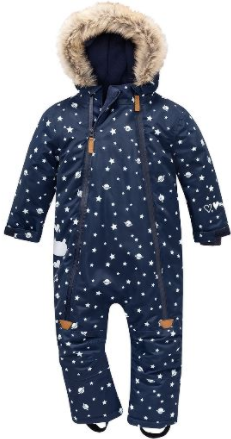 Зимовий термокомбінезон Topolino Тополіно для хлопчика 80, 86, 92 см суцільний синій зірки