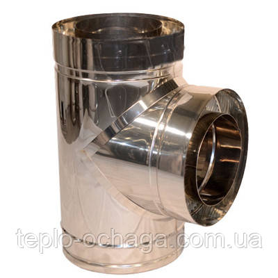 Трійник для димоходу 90° неіржавка сталь в неіржавці AISI, фото 1