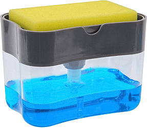 Тримач для губки з дозатором Sponge Soap Dispenser 2 в 1