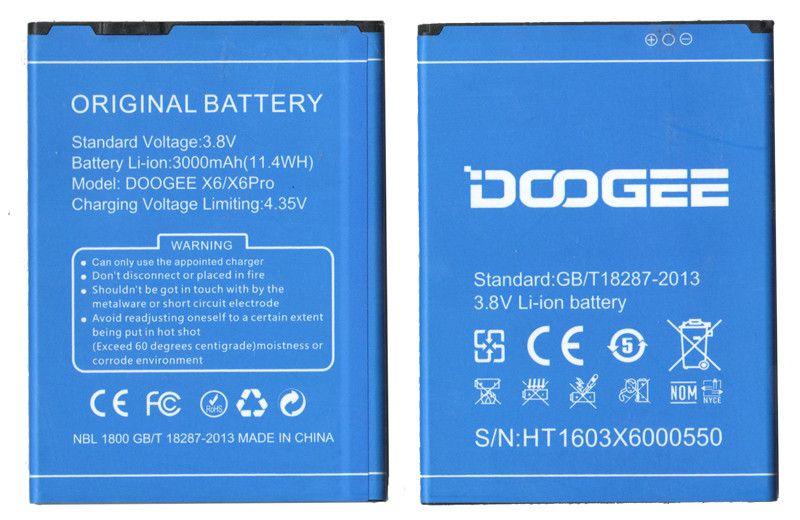Аккумулятор Doogee X6 GB/T18287-2013 , 3000 mAh Original PRC