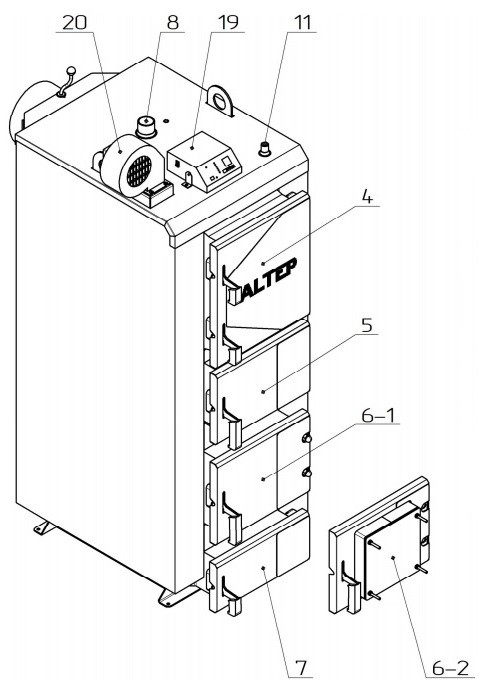 Конструкция Котла АЛЬТЕП DUO UNI PLUS 62 кВт Фото-2