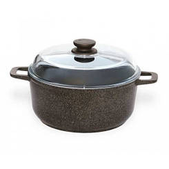 Каструля лита БІОЛ Граніт Браун з антипригарним покриттям 24 см - 4 л Колір коричневий К403ПС