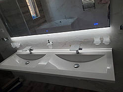 Стільниця для ванної з двома умивальником (литий умивальник +3500 грн./шт. додатково)