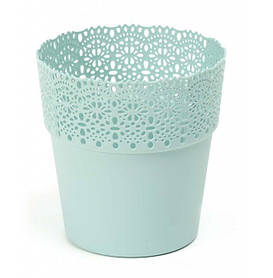 Кашпо ажурне пластикове Ламела Белла 11.5 см М'ЯТНИЙ