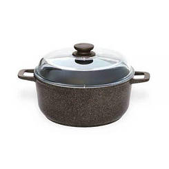 Каструля лита БІОЛ Граніт браун з антипригарним покриттям 26 см - 5 л Колір коричневий К503ПС