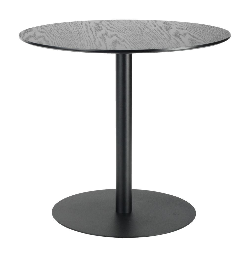Столик круглый черный на металлической ножке, фото 1
