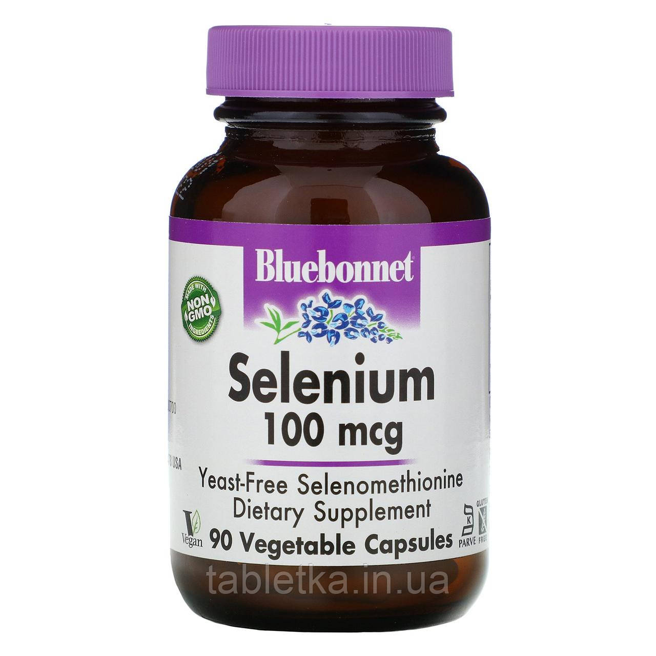 Bluebonnet Nutrition, селен, 100 мкг, 90 капсул вегетаріанських Київ