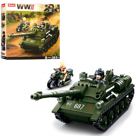 Конструктор Sluban M38-B0687 Військовий мотоцикл: Істот танків WW2 338 деталей, фото 3