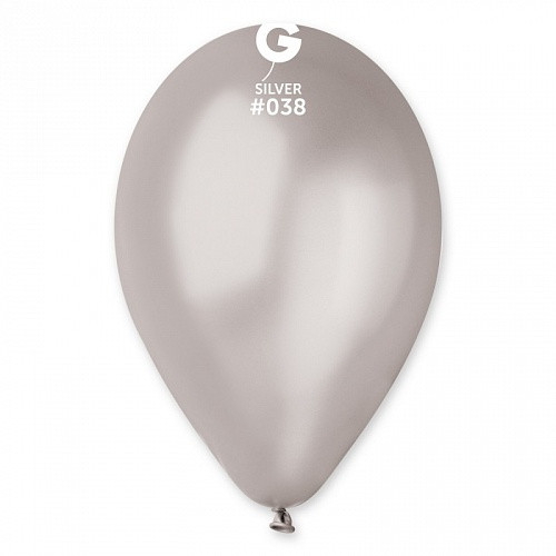 Латексна кулька металік срібний 12" / 38 / 30см Silver Gemar