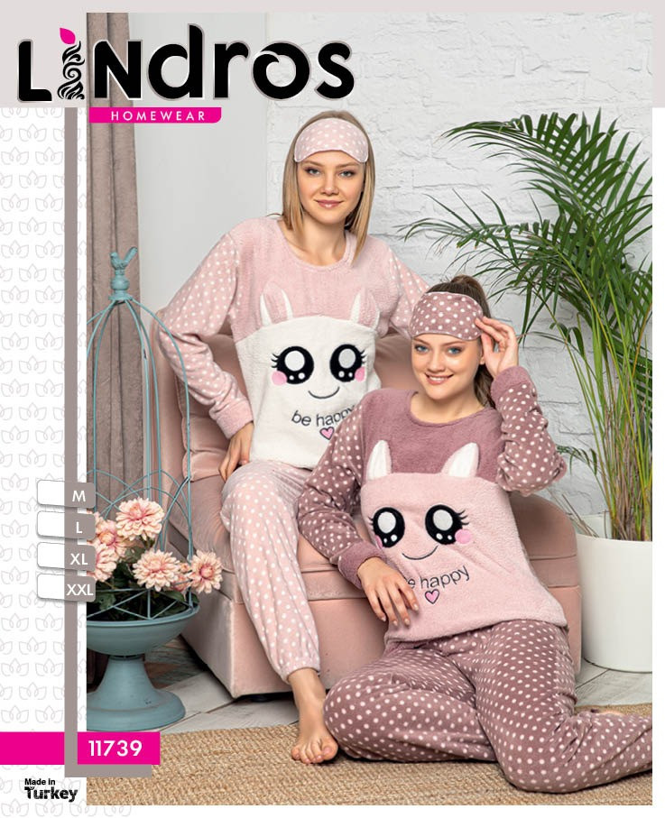 Жіноча турецька піжама з пов'язкою Lindros There is happiness