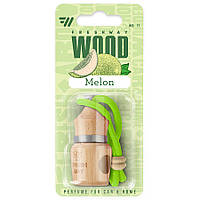 Ароматизатор корковий на дзеркало FreshWay Wood Blister Melon (Диня) 5ml