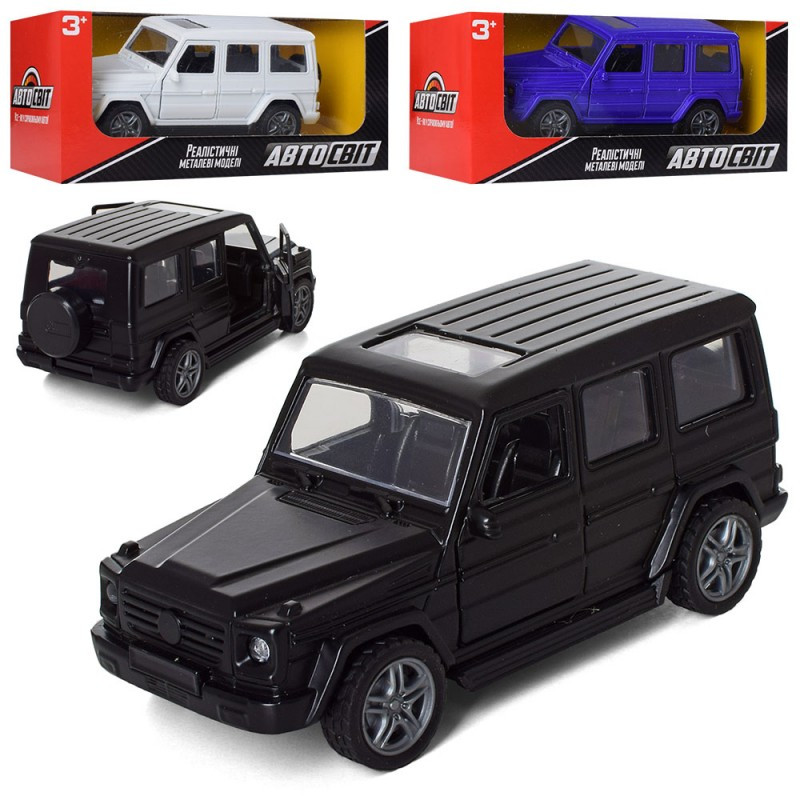 Металева модель машинки Mercedes-Benz G-клас біла та фіолетова