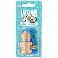 Ароматизатор корковий на дзеркало FreshWay Wood Blister Blue Ocean (Океан) 5ml