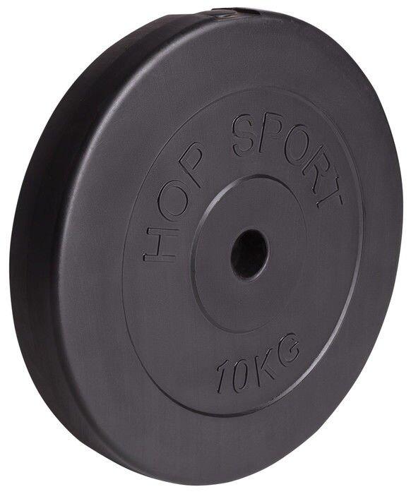 Блін (диск) для штанги або гантелей 10 кг бітумний ( з пластиковим покриттям для дому )