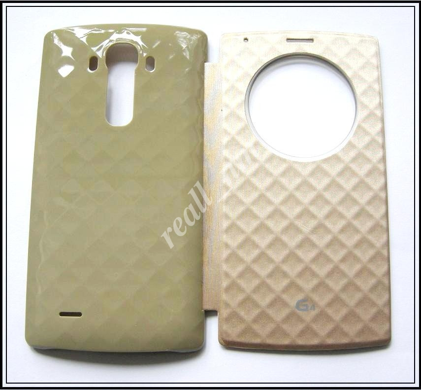 Золотистый чехол Quick Circle case для смартфона LG G4 H815 - фото 2 - id-p171753447