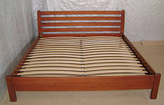 Ліжко двоспальне для спальні з масиву натурального дерева "Масу" від виробника 160х200, яблуня локарно