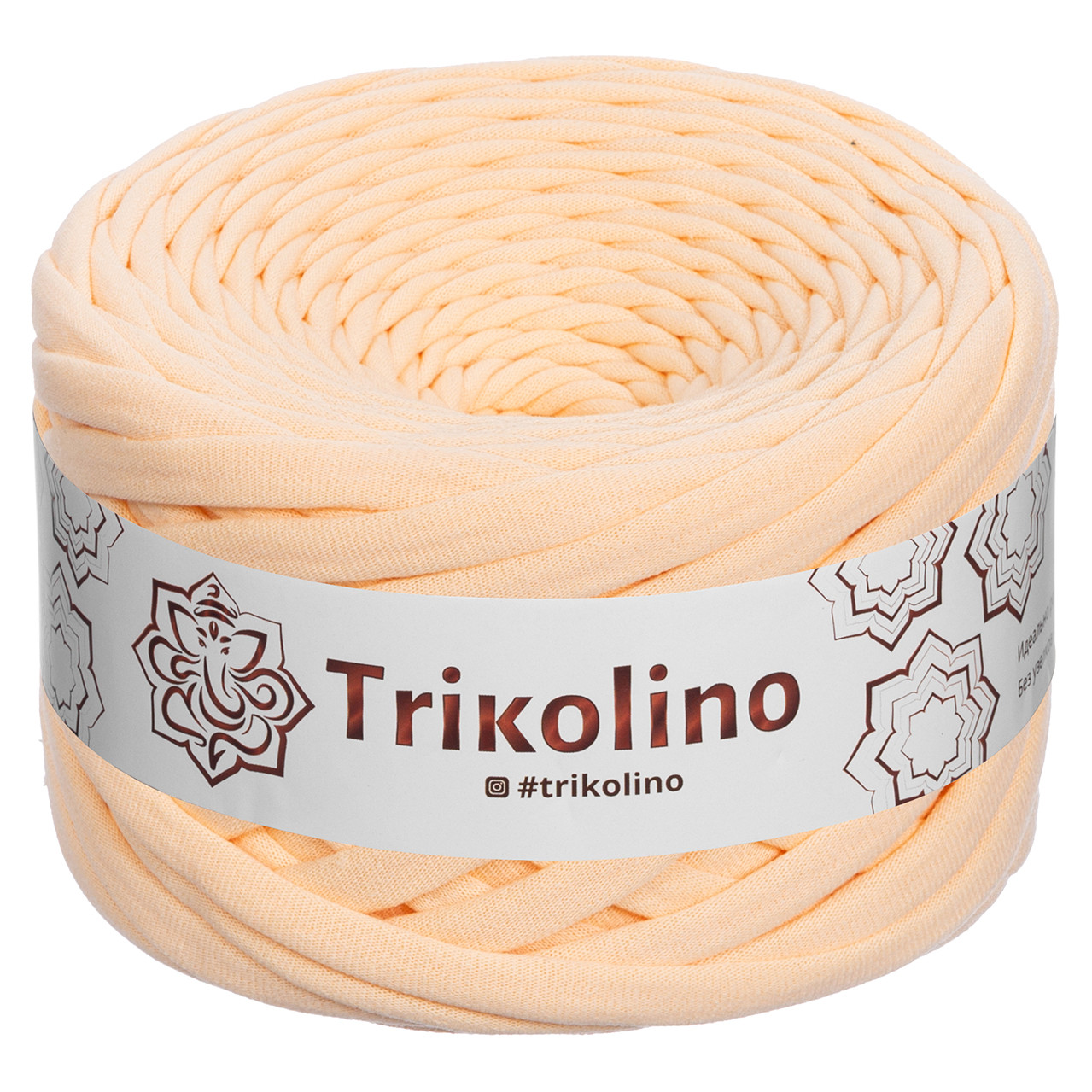 Трикотажна пряжа Trikolino, 7-9 мм., 50 м., Абрикос, нитки для в'язання