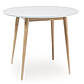 Круглий стіл для кухні білий Larson 90см з ніжками дуб білений в скандинавському стилі Польща, фото 2