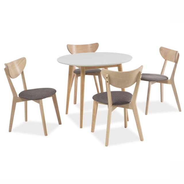 Стіл круглий дуб білений в скандинавському стилі Signal Larson 90см Стіл круглий дуб білений в скандинавському стилі Signal Larson 90см