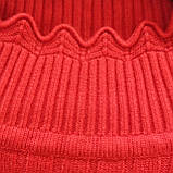Светр жіночий однотонний гольф стійка короткий рубчик 46 червоний, фото 5