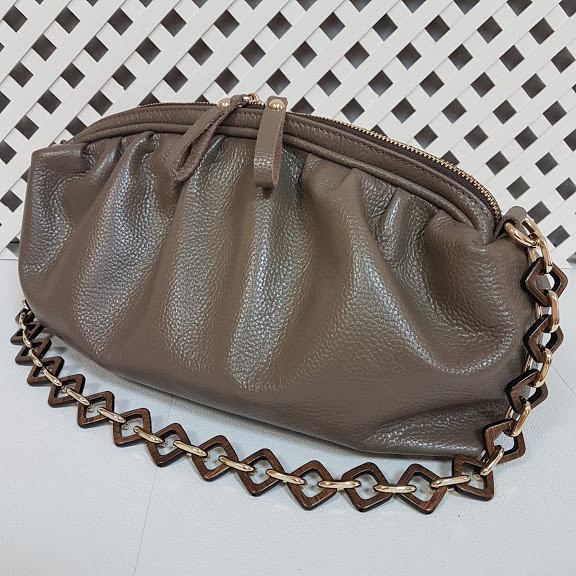 Сумка жіноча "Діва" натуральна шкіра, капучіно флотар, фото 1